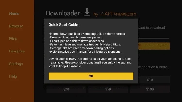 Entering Downloader code for IPTV app installation on Firestick